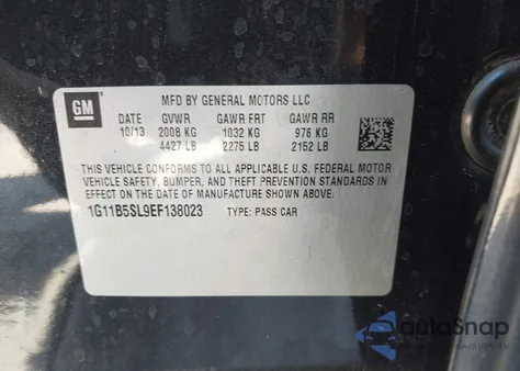 2014 Chevrolet Malibu 1Ls z USA, uszkodzony, nr VIN 1G11B5SL9EF138023